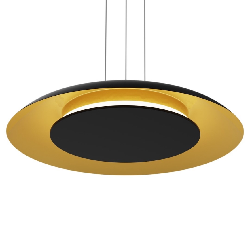 LED-Pendelleuchte an Seil PIATTINO LED/30W/230V 2700/3200/4000K Ø 40 cm schwarz/gold