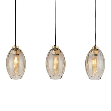 LED-Pendelleuchte an Seil SEBO 3xE27/15W/230V schwarz/rauchbeige