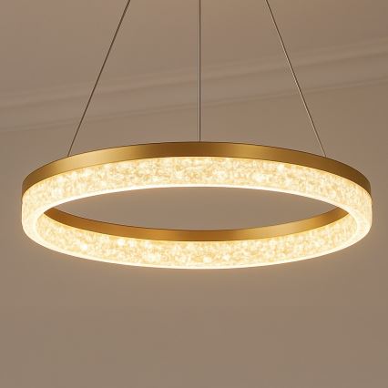 LED-Pendelleuchte an Stahlseil GALA LED/25W/230V Ø 50 cm Gold