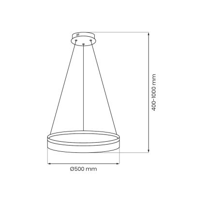LED-Pendelleuchte an Stahlseil GALA LED/25W/230V Ø 50 cm Gold