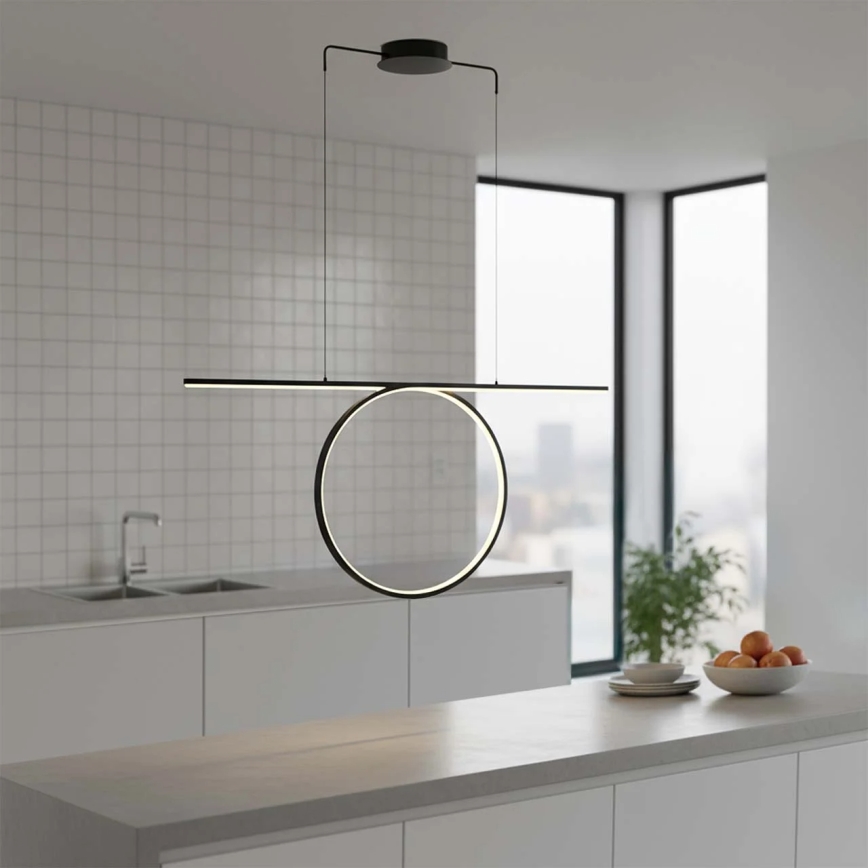 LED-Pendelleuchte an Stahlseil ODETTA LED/42W/230V 4000K schwarz