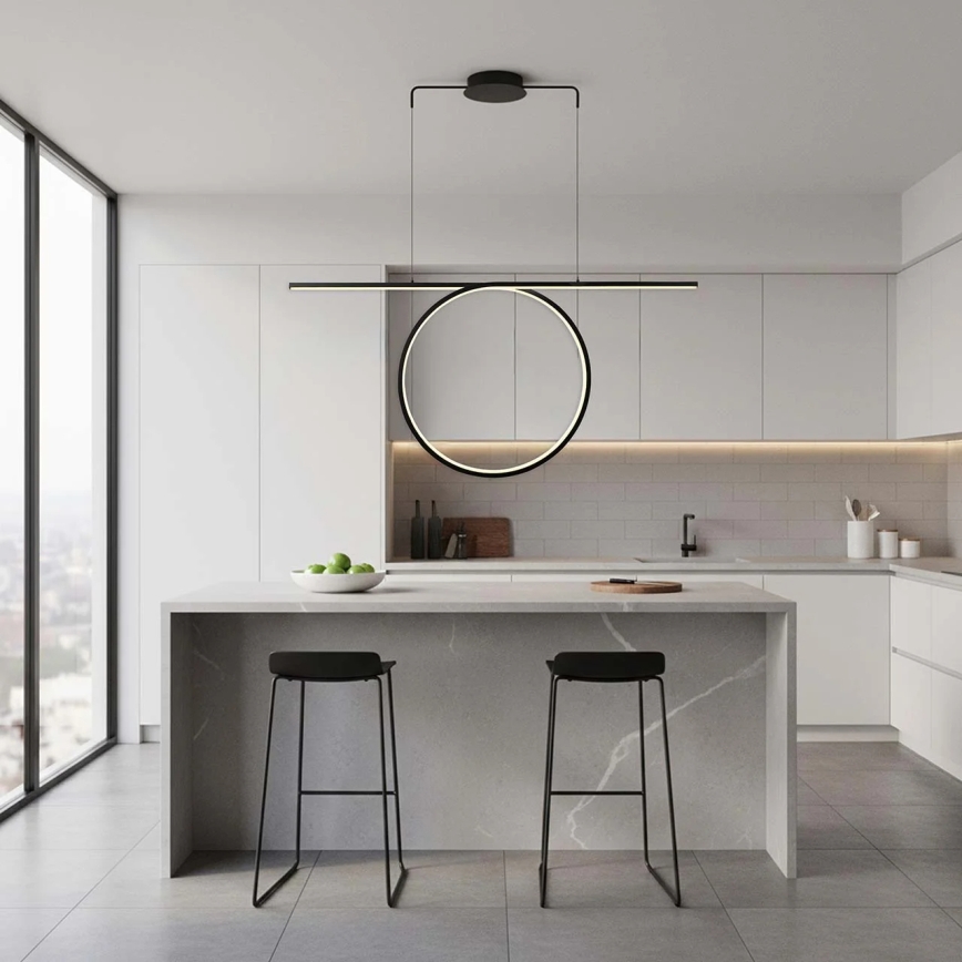 LED-Pendelleuchte an Stahlseil ODETTA LED/42W/230V 4000K schwarz