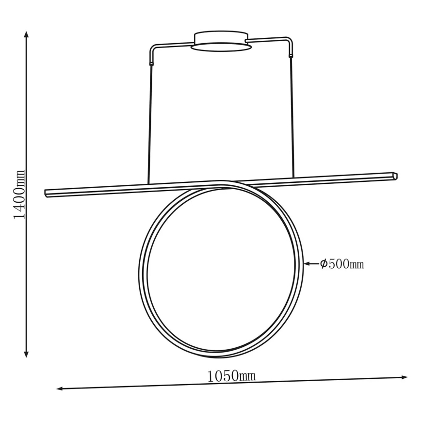 LED-Pendelleuchte an Stahlseil ODETTA LED/42W/230V 4000K schwarz