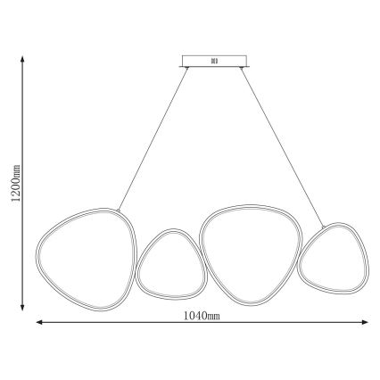 LED-Pendelleuchte an Stahlseil PETRA LED/48W/230V 4000K schwarz