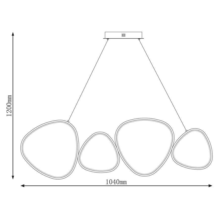 LED-Pendelleuchte an Stahlseil PETRA LED/48W/230V 4000K schwarz