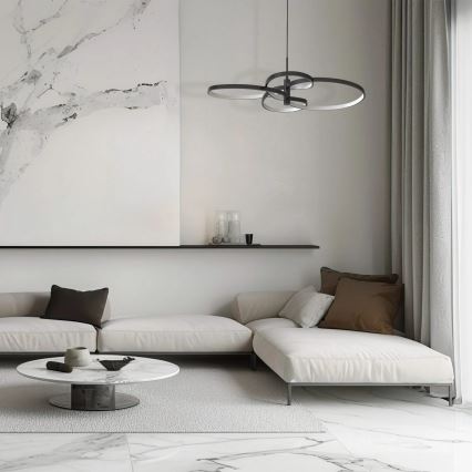 LED Pendelleuchte an Stahlseil RIBBON LED/37W/230V 4000K schwarz