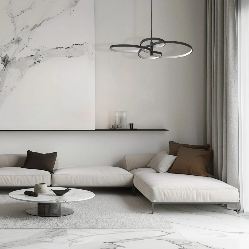 LED Pendelleuchte an Stahlseil RIBBON LED/37W/230V 4000K schwarz