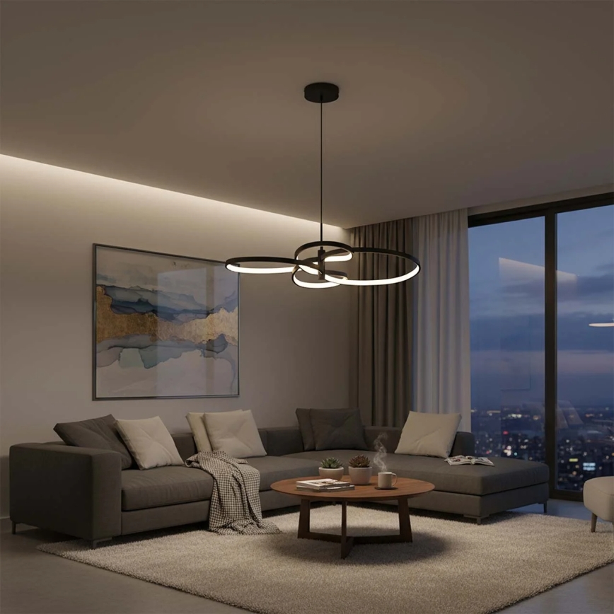 LED Pendelleuchte an Stahlseil RIBBON LED/37W/230V 4000K schwarz