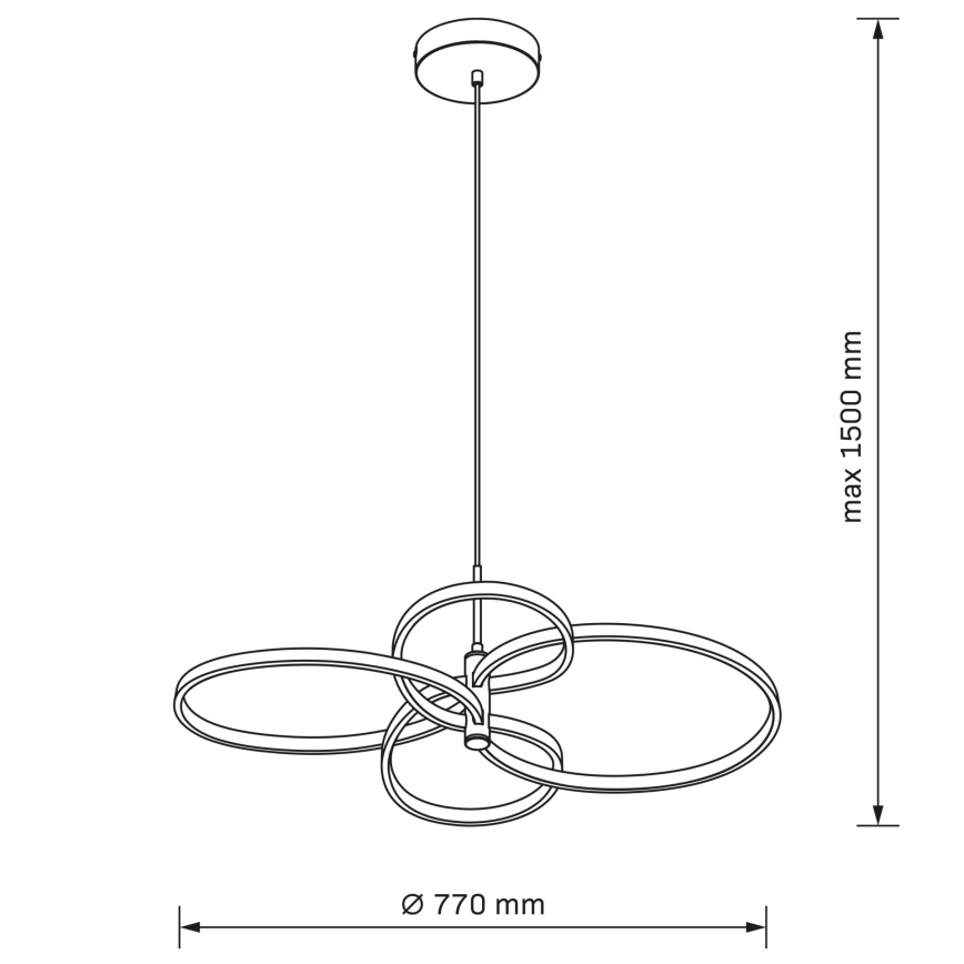 LED Pendelleuchte an Stahlseil RIBBON LED/37W/230V 4000K schwarz