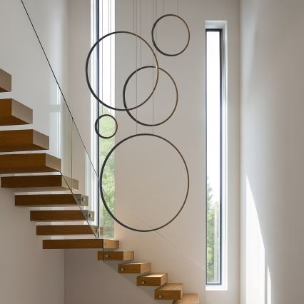 LED-Pendelleuchte an Stahlseil SATURNO LED/100W/230V schwarz