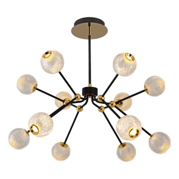 LED-Pendelleuchte an Stange GELA 12xLED/5W/230V 3000K schwarz/gold