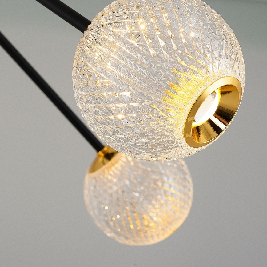 LED-Pendelleuchte an Stange GELA 12xLED/5W/230V 3000K schwarz/gold