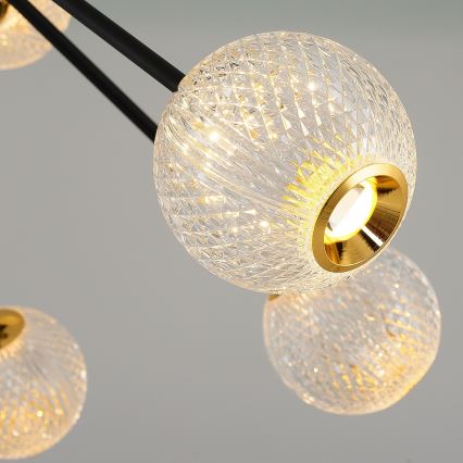 LED-Pendelleuchte an Stange GELA 12xLED/5W/230V 3000K schwarz/gold