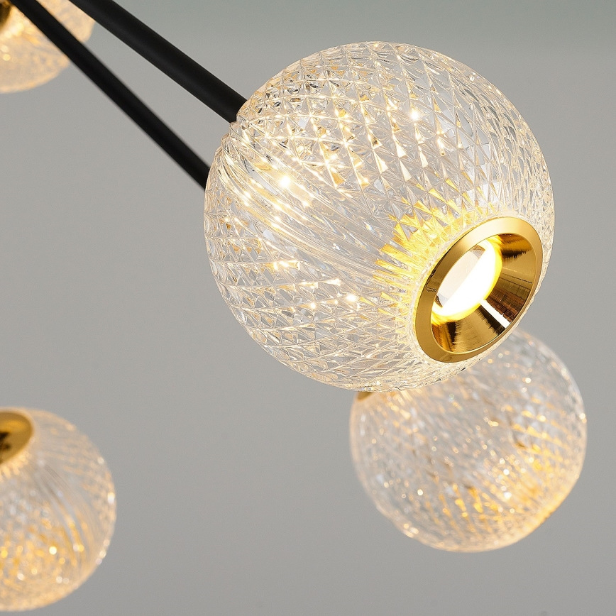 LED-Pendelleuchte an Stange GELA 12xLED/5W/230V 3000K schwarz/gold