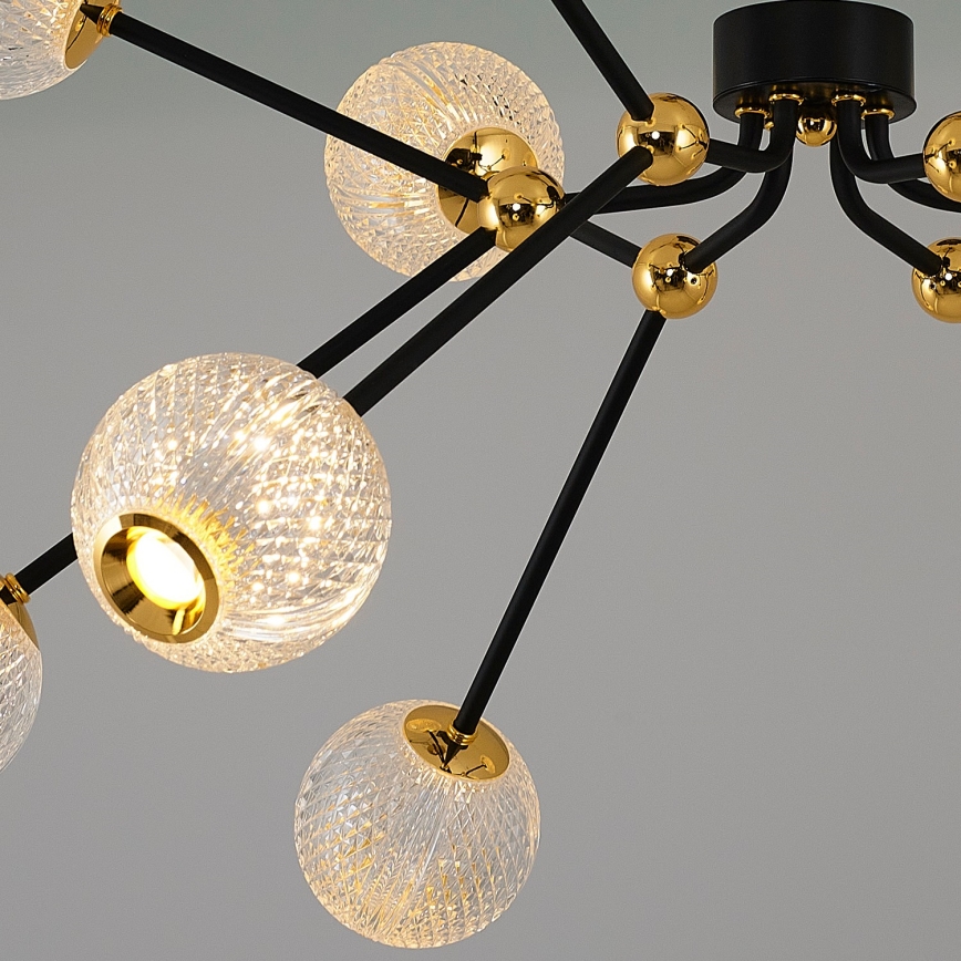 LED-Pendelleuchte an Stange GELA 12xLED/5W/230V 3000K schwarz/gold