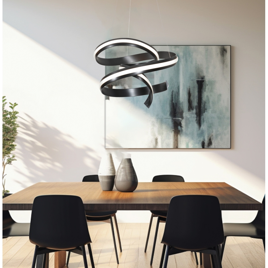 LED-Pendelleuchte AREZIA an Kabel LED/62W/230V, schwarz