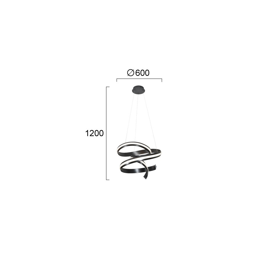 LED-Pendelleuchte AREZIA an Kabel LED/62W/230V, schwarz