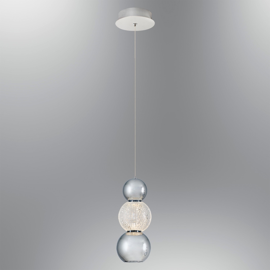 LED-Pendelleuchte CREMONA mit Seilaufhängung LED/5W/230V 3000K mattchrom