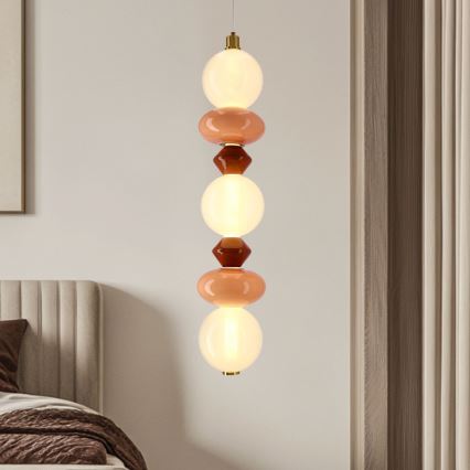 LED-Pendelleuchte FLORES mit Kabel LED/20W/230V gold/orange/braun