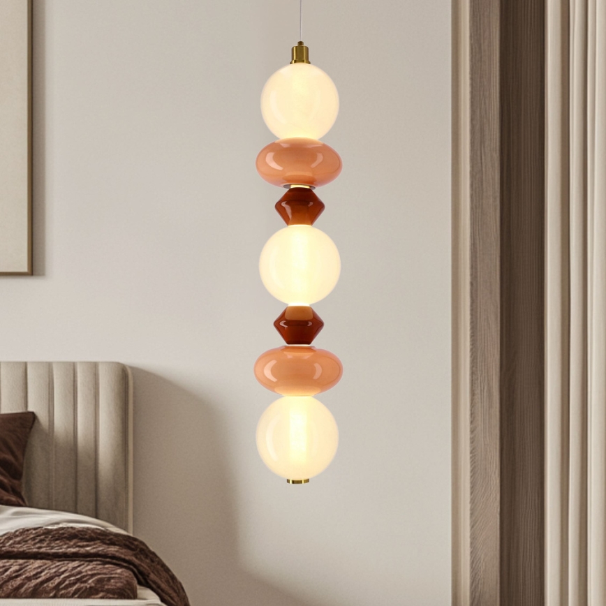 LED-Pendelleuchte FLORES mit Kabel LED/20W/230V gold/orange/braun