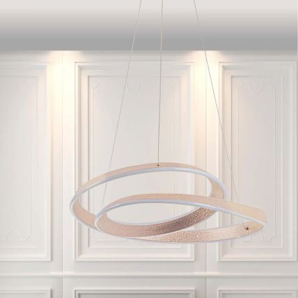 LED-Pendelleuchte GLOW an Kabel, 75 W, 230 V, 4000 K, Ø 60 cm, goldfarben