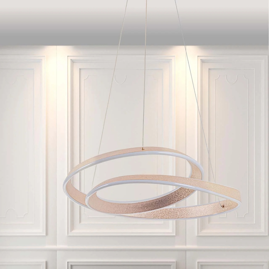 LED-Pendelleuchte GLOW an Kabel, 75 W, 230 V, 4000 K, Ø 60 cm, goldfarben
