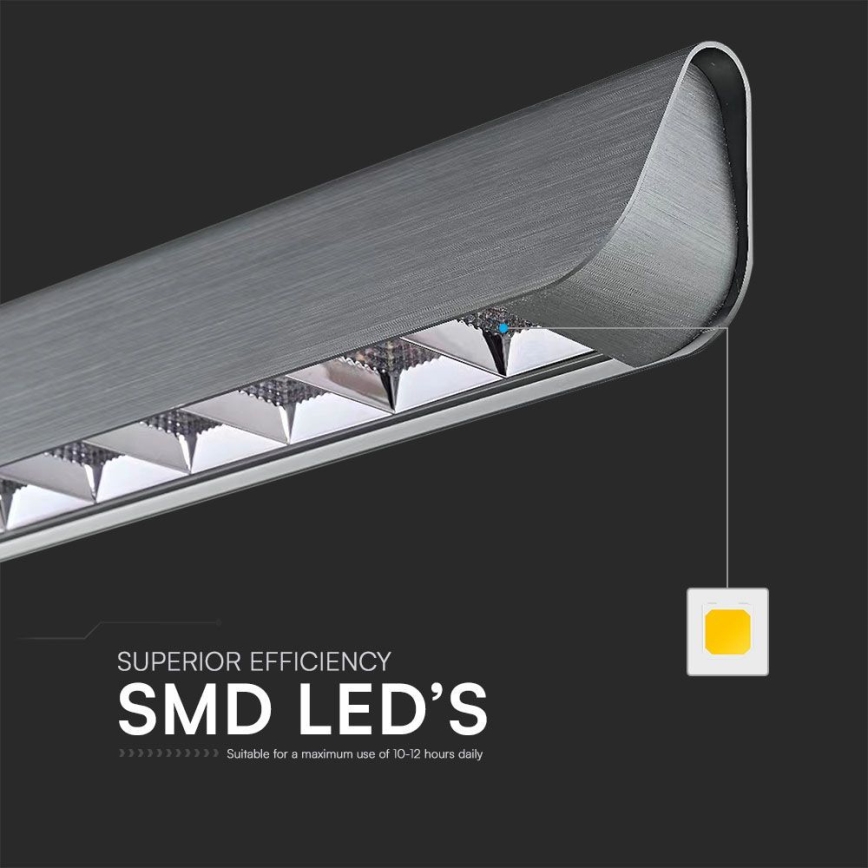 LED Kronleuchter an Seil LED/36W/230V 3000/4000/6400K Anthrazit
