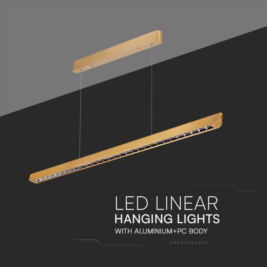 LED Kronleuchter an Kabel LED/36W/230V 3000/4000/6400K gold