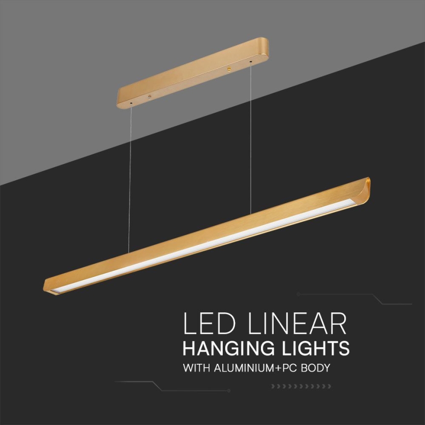 LED Kronleuchter an Kabel LED/36W/230V 3000/4000/6400K gold