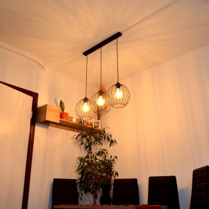 LED Kronleuchter an Kabel MERCURE 3xE27/15W/230V