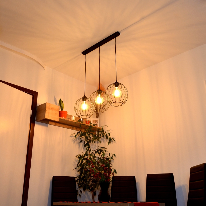 LED Kronleuchter an Kabel MERCURE 3xE27/15W/230V