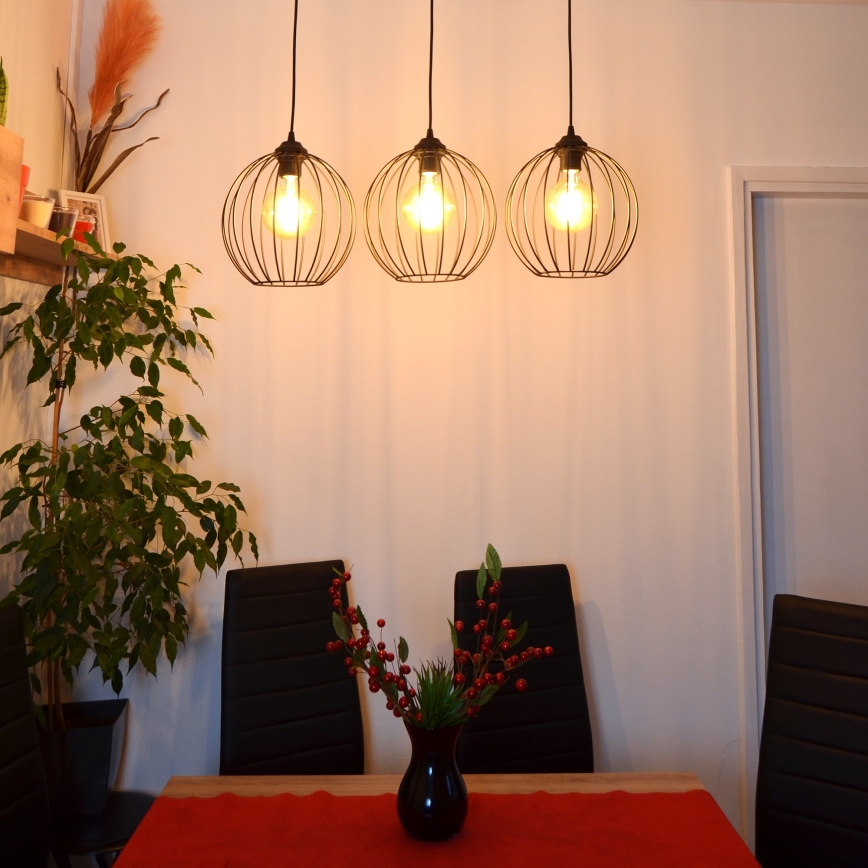 LED Kronleuchter an Kabel MERCURE 3xE27/15W/230V