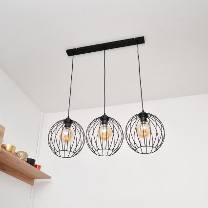 LED Kronleuchter an Kabel MERCURE 3xE27/15W/230V