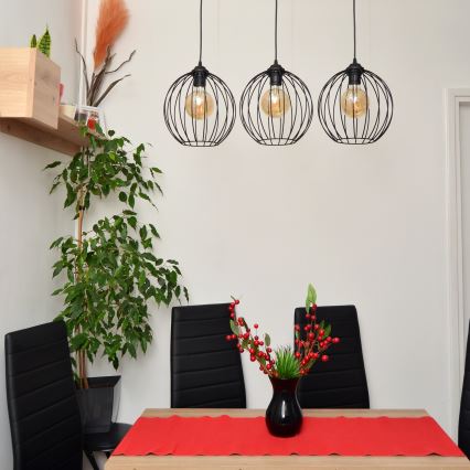 LED Kronleuchter an Kabel MERCURE 3xE27/15W/230V