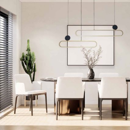 LED-Pendelleuchte mit Kabelaufhängung FLORENTYNA LED/48W/230V 4000K gold/schwarz