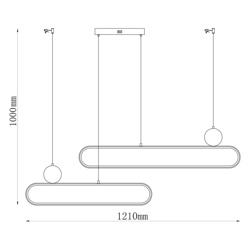 LED-Pendelleuchte mit Kabelaufhängung FLORENTYNA LED/48W/230V 4000K gold/schwarz
