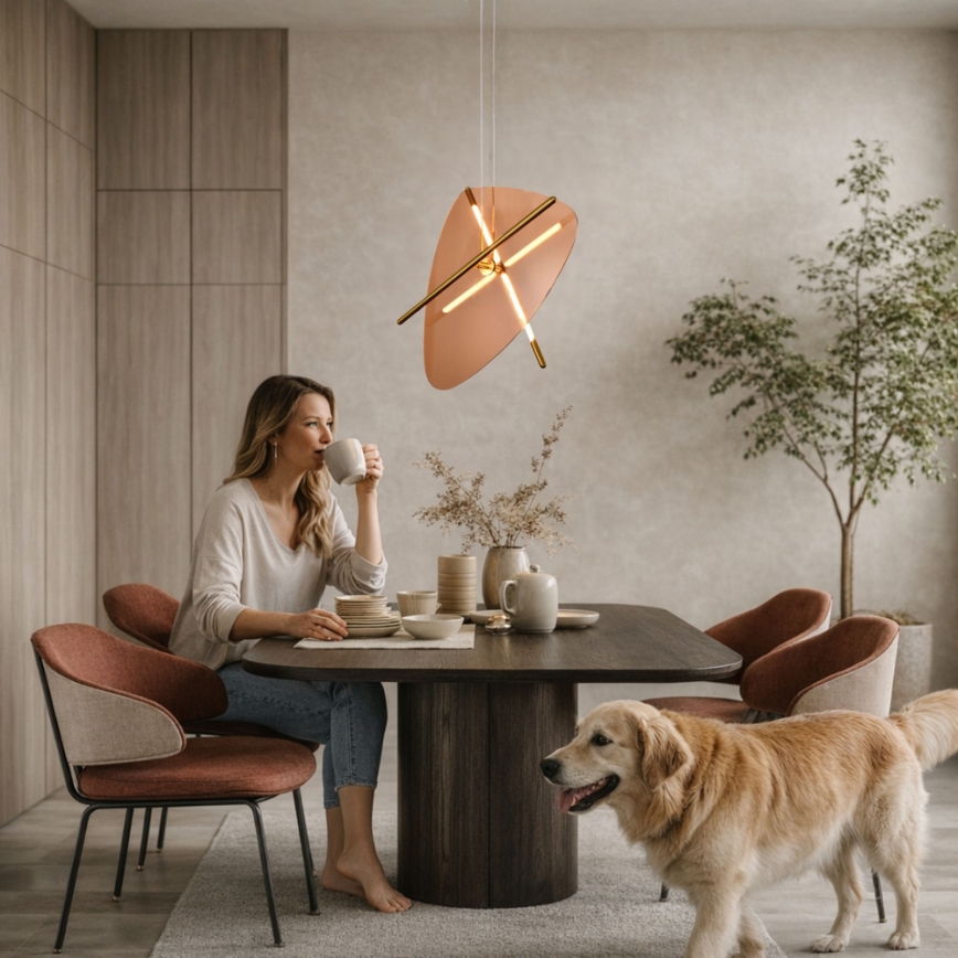 LED-Pendelleuchte mit Kabelaufhängung RELAX LED/15W/230V, Gold/rauchbraun