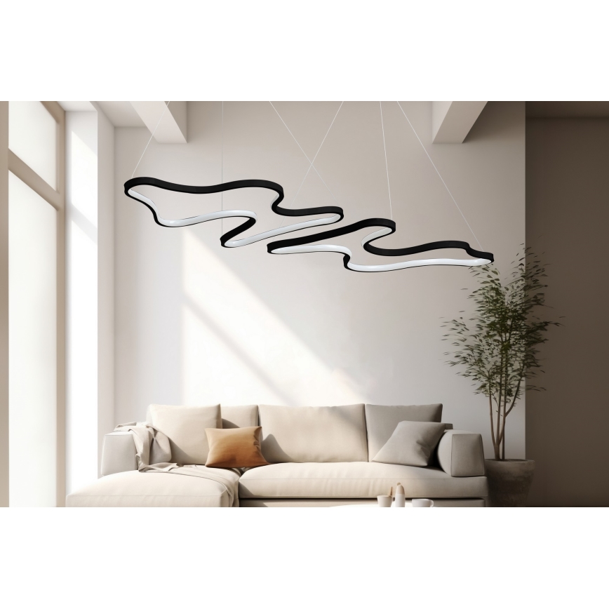 LED-Pendelleuchte mit Seilabhängung DUPLE ARTISAN LED/80W/230V 4000K, schwarz