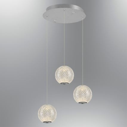 LED-Pendelleuchte mit Seilaufhängung CREMONA 3xLED/5W/230V 3000K matt-chrom