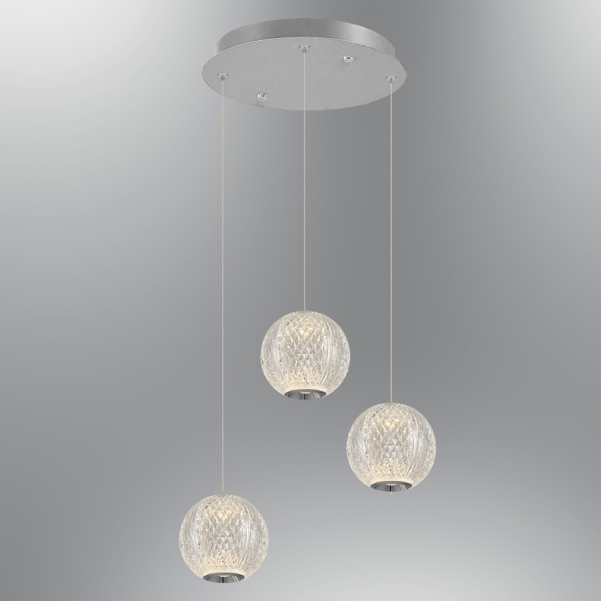 LED-Pendelleuchte mit Seilaufhängung CREMONA 3xLED/5W/230V 3000K matt-chrom