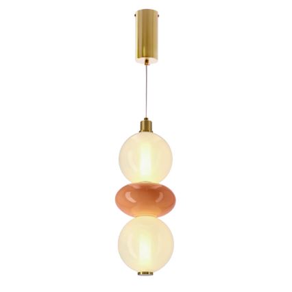 LED-Pendelleuchte mit Seilaufhängung FLORES LED/12W/230V Gold/Orange