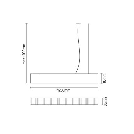 LED-Pendelleuchte mit Seilaufhängung LED/55W/230V 3000/4000/6500K 120 cm weiß