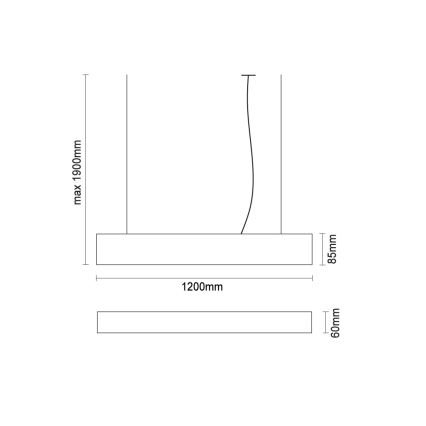 LED-Pendelleuchte mit Seilaufhängung LED/55W/230V 3000/4000/6500K 120 cm weiß