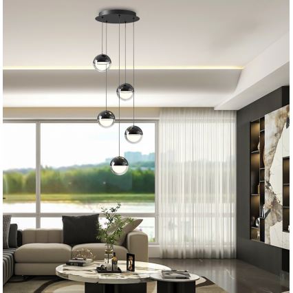 LED-Pendelleuchte mit Seilaufhängung ZIREA LED/30W/230V schwarz