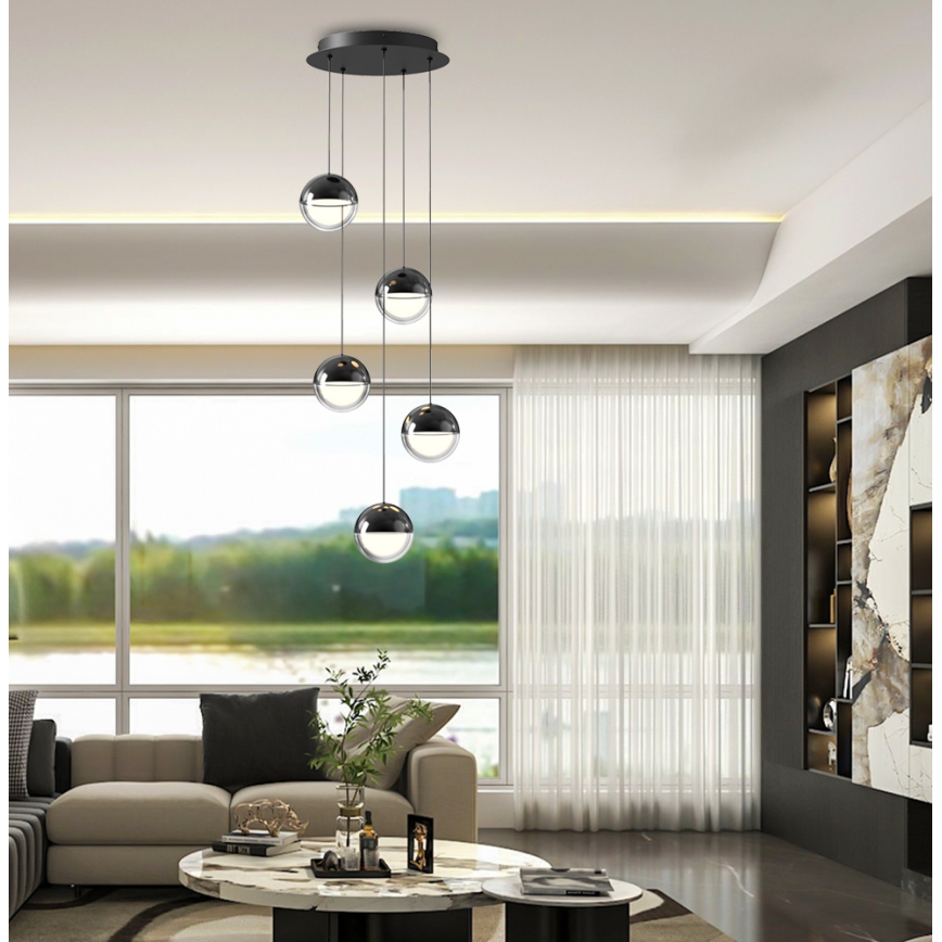 LED-Pendelleuchte mit Seilaufhängung ZIREA LED/30W/230V schwarz