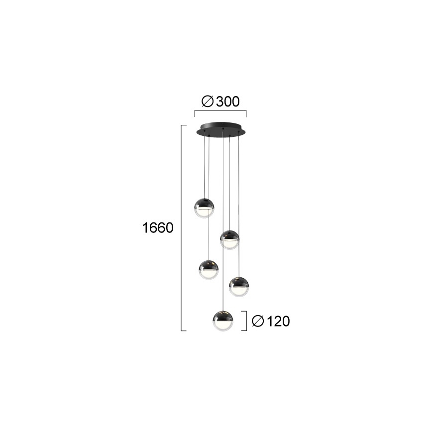 LED-Pendelleuchte mit Seilaufhängung ZIREA LED/30W/230V schwarz