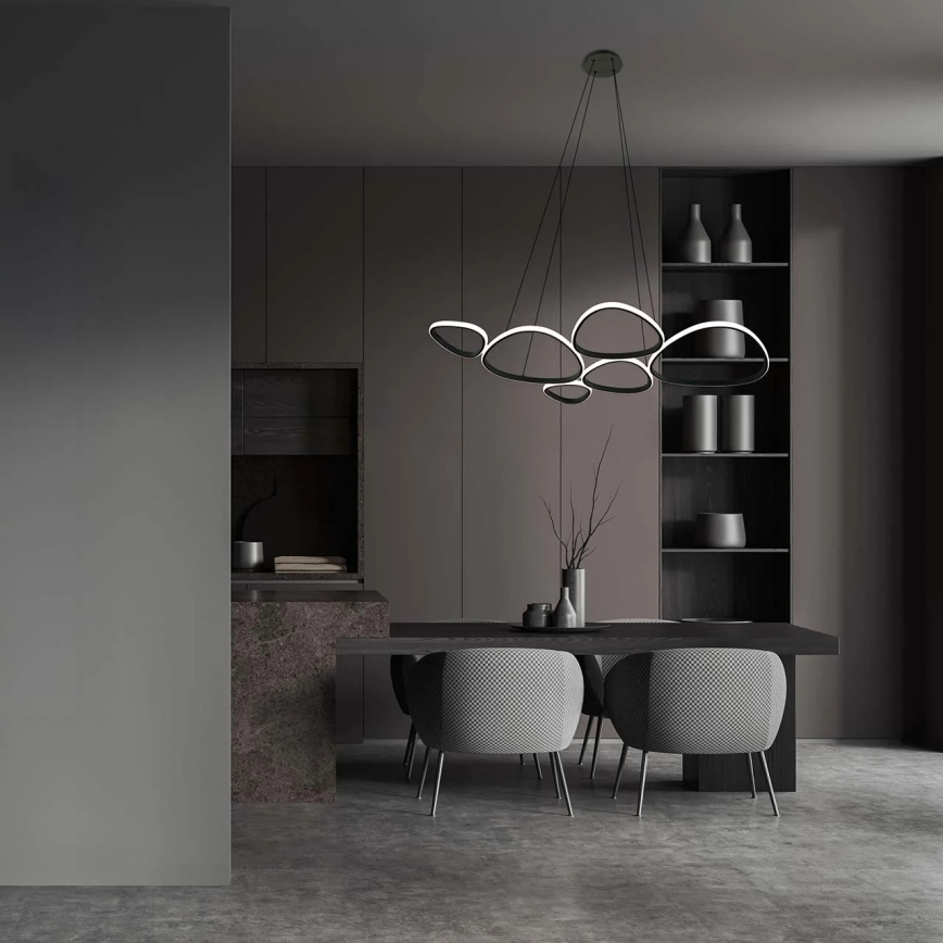 LED-Pendelleuchte mit Stahlseil PETRA LED/58W/230V 4000K schwarz