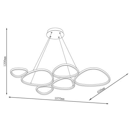 LED-Pendelleuchte mit Stahlseil PETRA LED/58W/230V 4000K schwarz