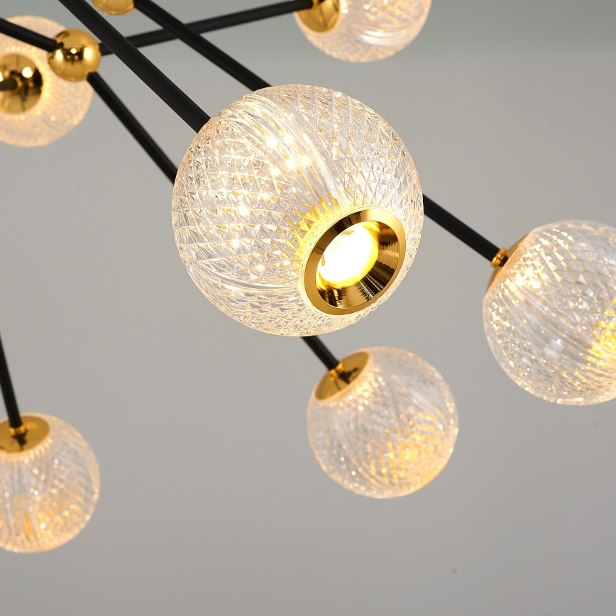 LED-Pendelleuchte mit Stange GELA 16xLED/5W/230V 3000K schwarz/gold