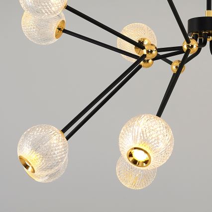 LED-Pendelleuchte mit Stange GELA 16xLED/5W/230V 3000K schwarz/gold